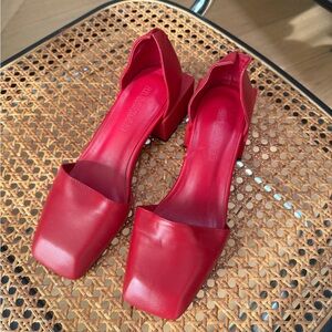 Jil Sander Red Square-Toe Women's Shoes